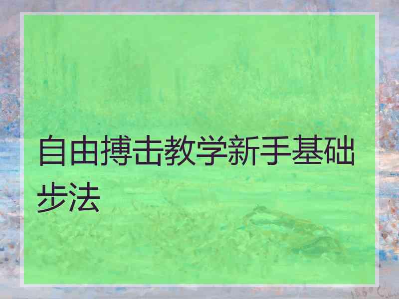 自由搏击教学新手基础步法