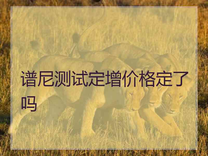 谱尼测试定增价格定了吗