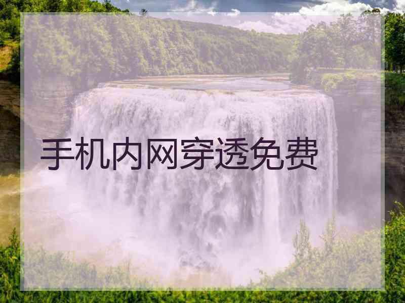 手机内网穿透免费