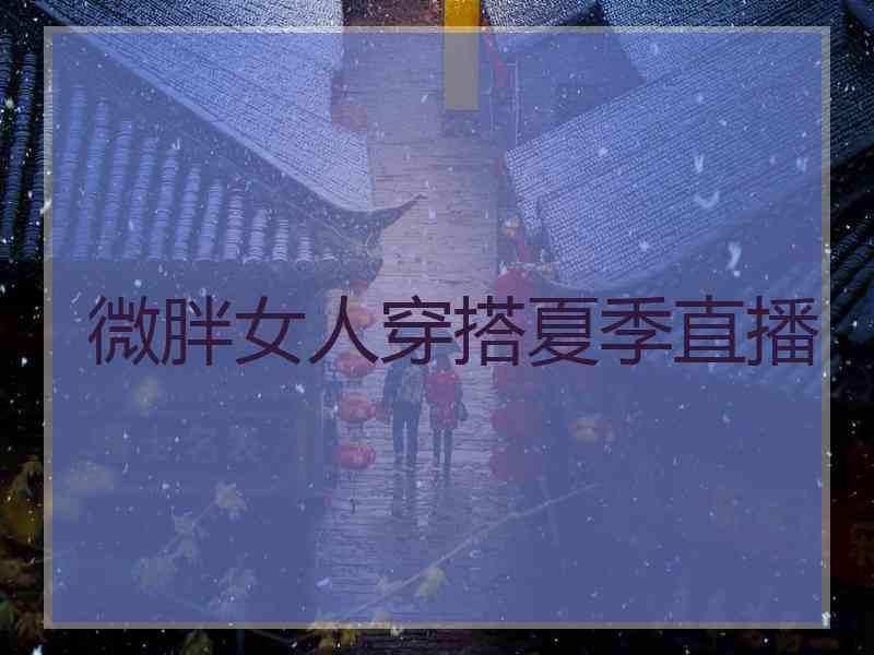 微胖女人穿搭夏季直播