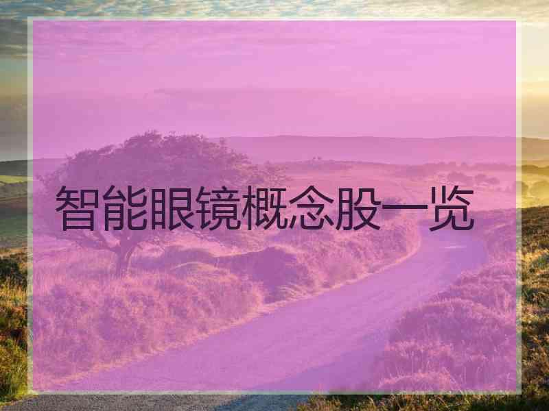 智能眼镜概念股一览