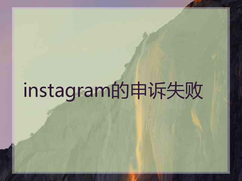 instagram的申诉失败