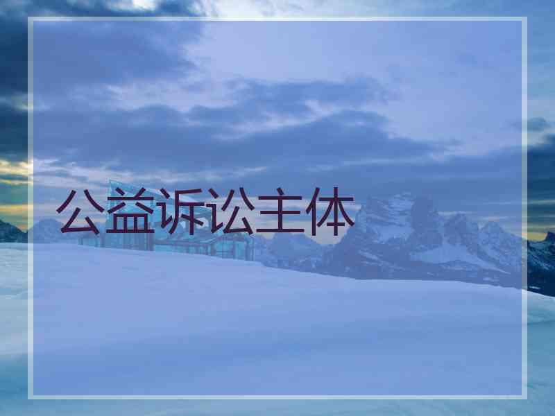 公益诉讼主体