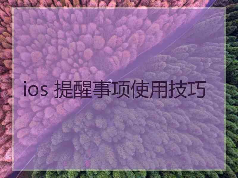 ios 提醒事项使用技巧