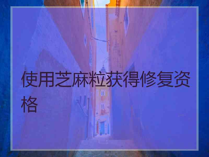 使用芝麻粒获得修复资格