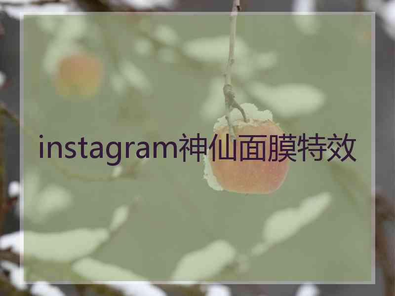 instagram神仙面膜特效