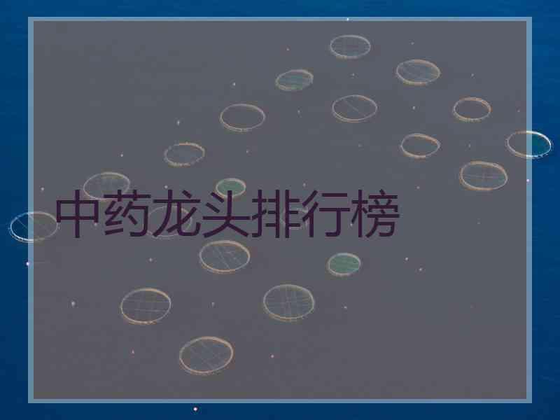 中药龙头排行榜