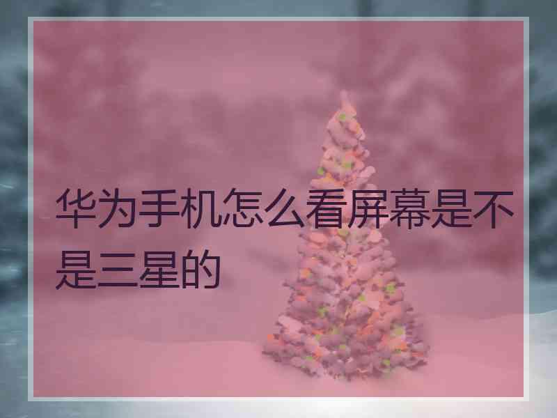 华为手机怎么看屏幕是不是三星的
