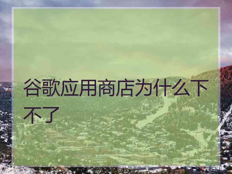 谷歌应用商店为什么下不了