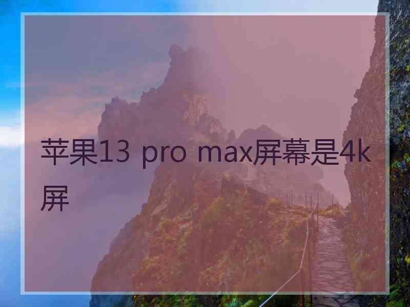 苹果13 pro max屏幕是4k屏
