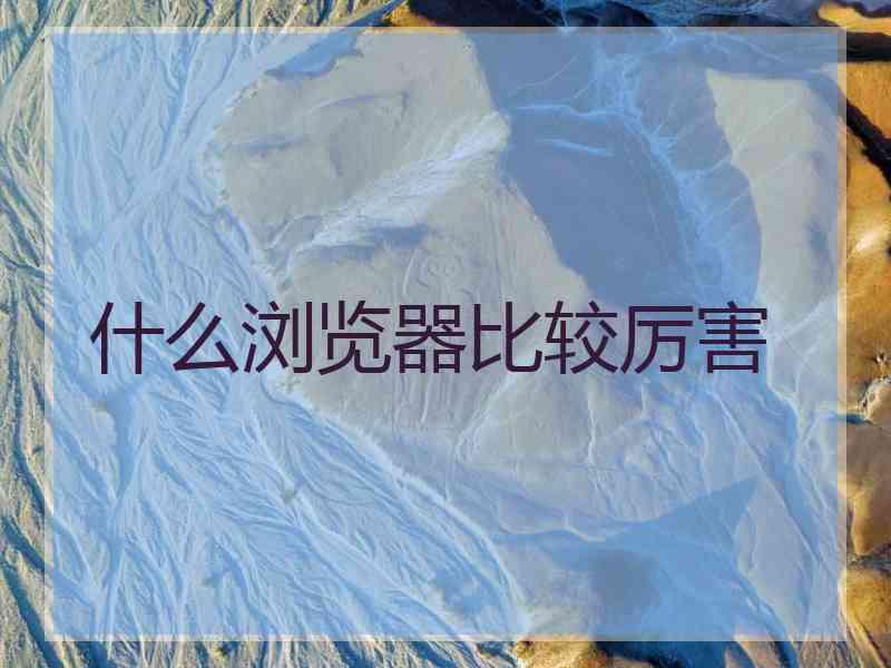 什么浏览器比较厉害