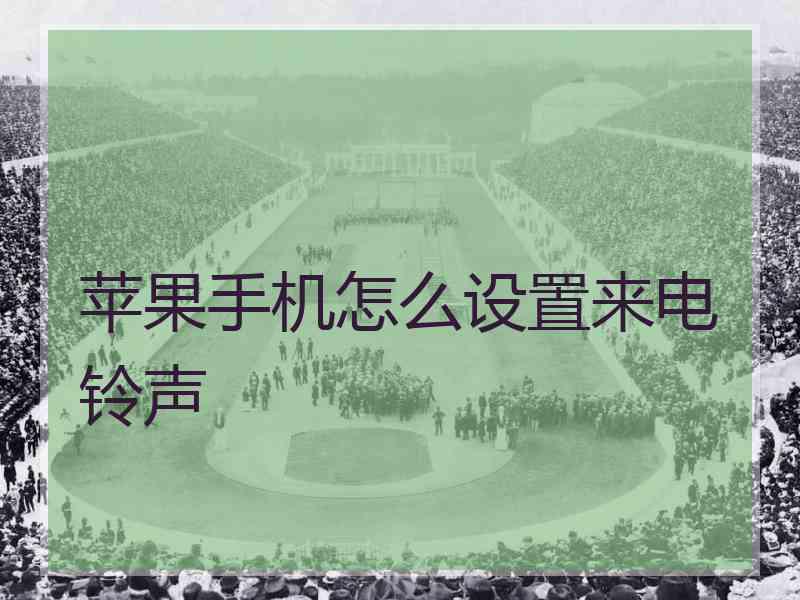 苹果手机怎么设置来电铃声