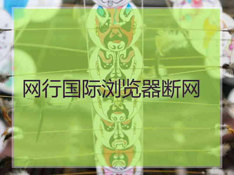 网行国际浏览器断网
