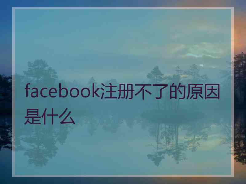 facebook注册不了的原因是什么