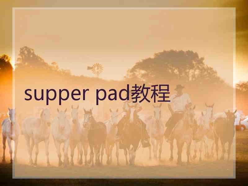 supper pad教程