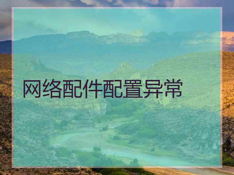 网络配件配置异常