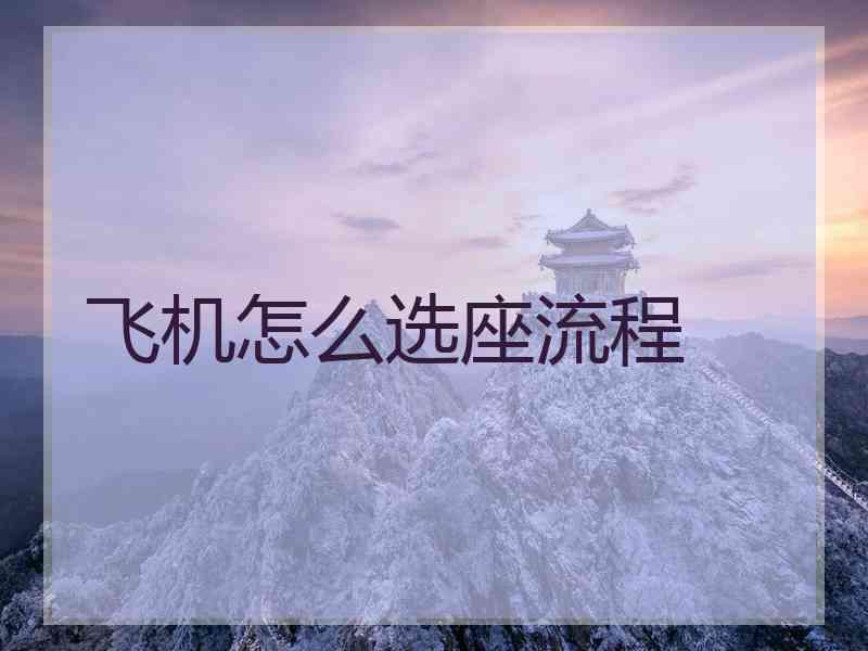 飞机怎么选座流程