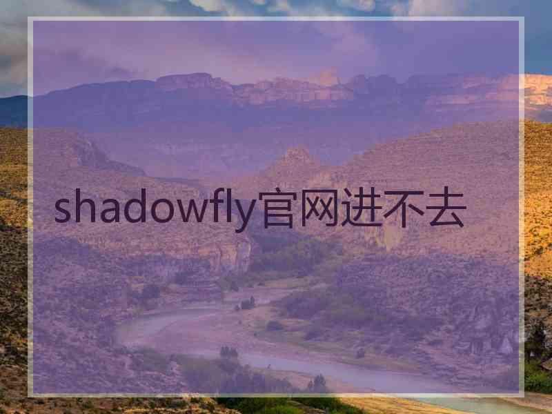 shadowfly官网进不去