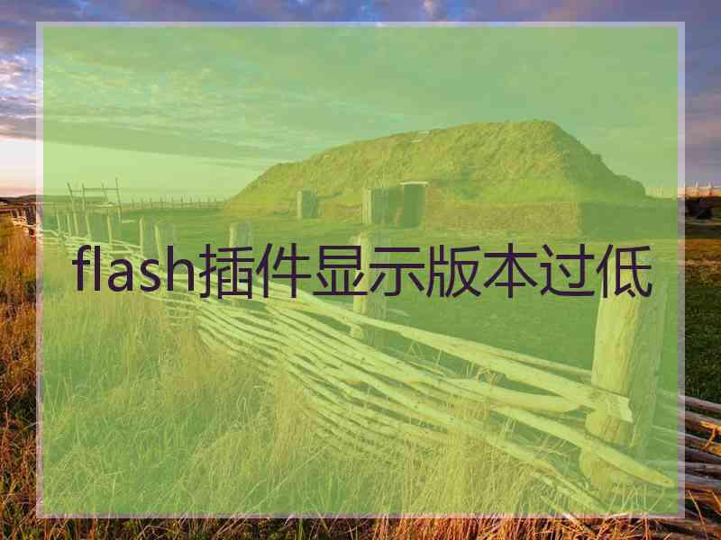 flash插件显示版本过低
