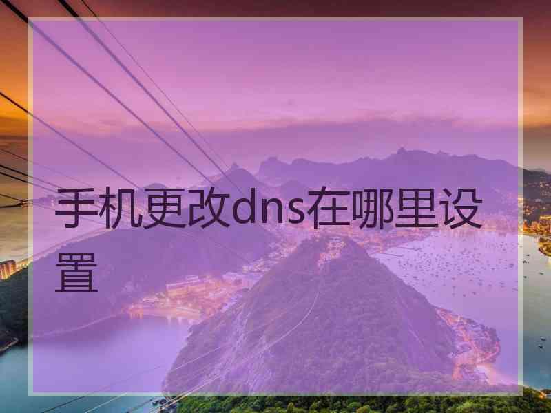 手机更改dns在哪里设置