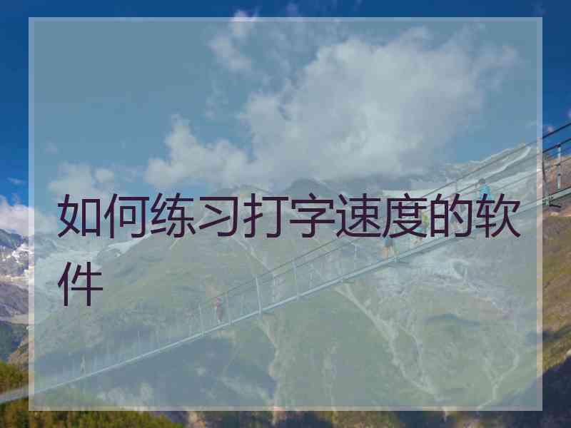 如何练习打字速度的软件