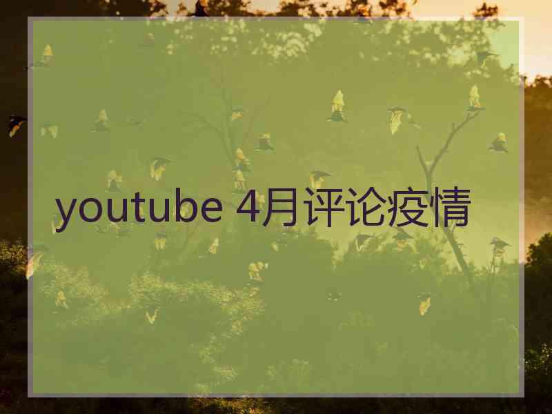 youtube 4月评论疫情