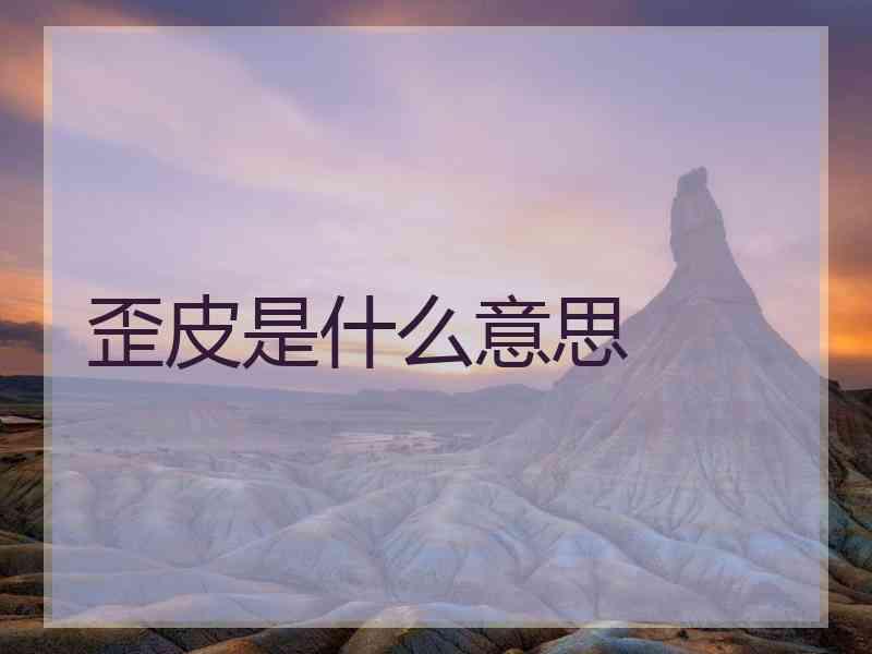 歪皮是什么意思