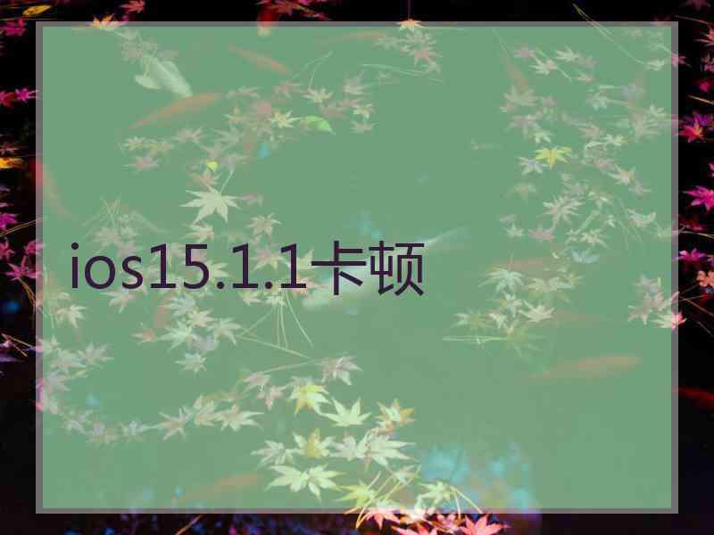 ios15.1.1卡顿