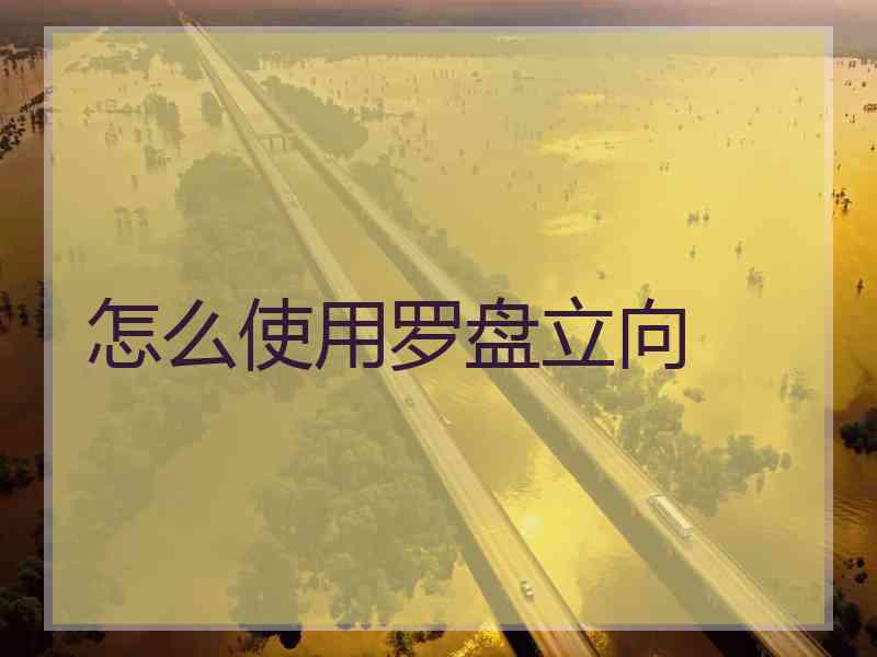 怎么使用罗盘立向
