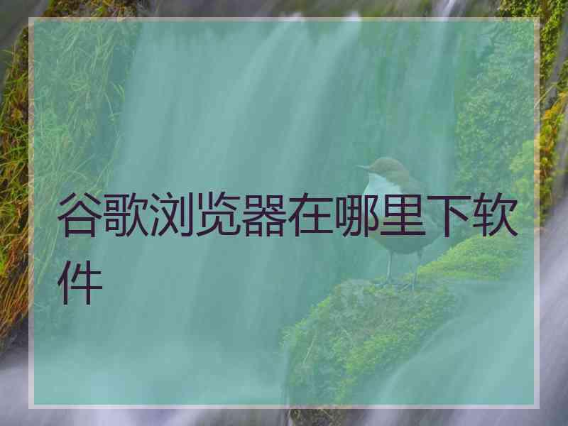 谷歌浏览器在哪里下软件