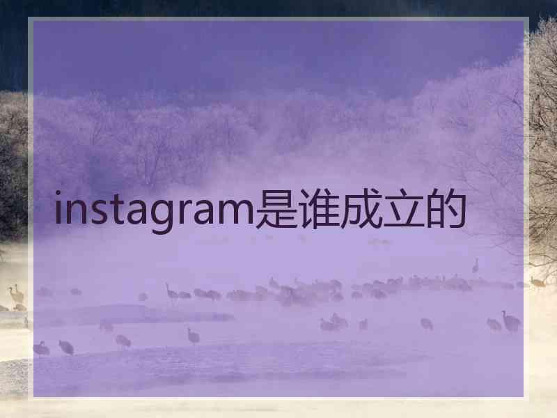 instagram是谁成立的