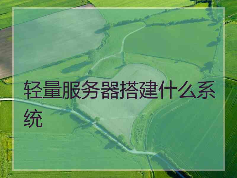 轻量服务器搭建什么系统
