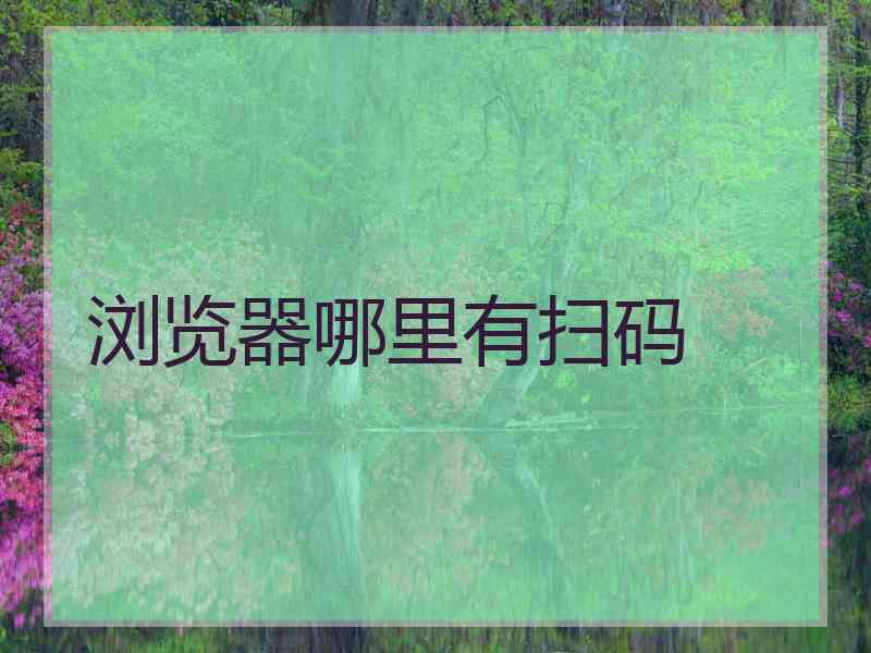 浏览器哪里有扫码