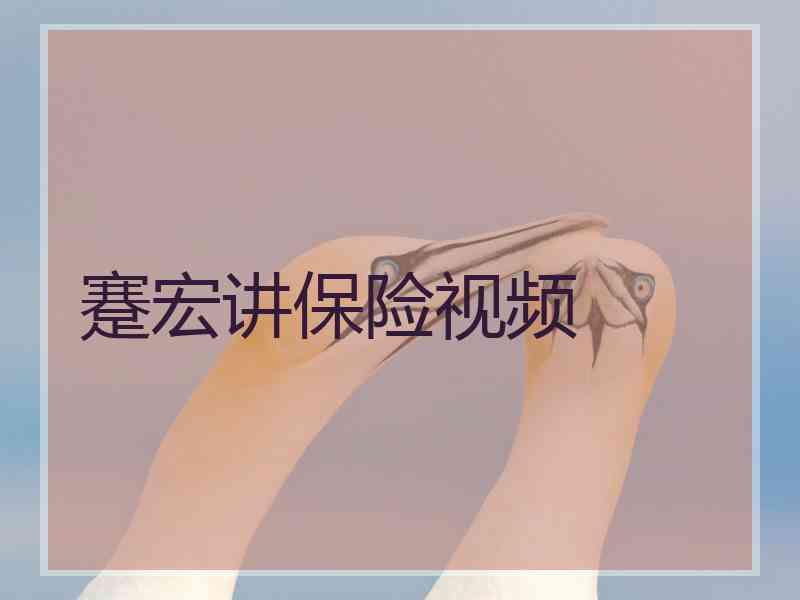 蹇宏讲保险视频