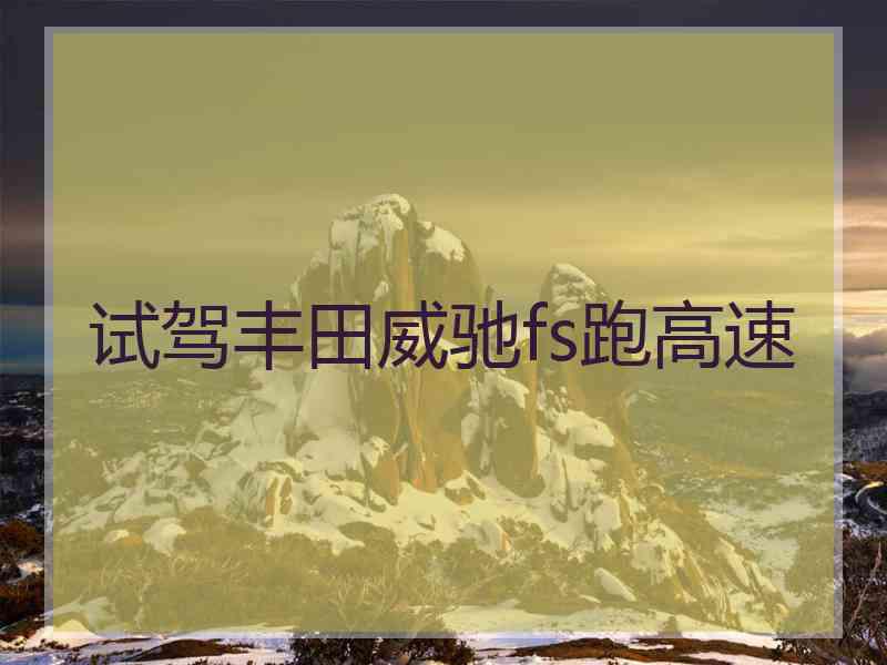 试驾丰田威驰fs跑高速