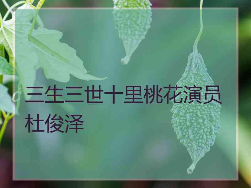 三生三世十里桃花演员杜俊泽