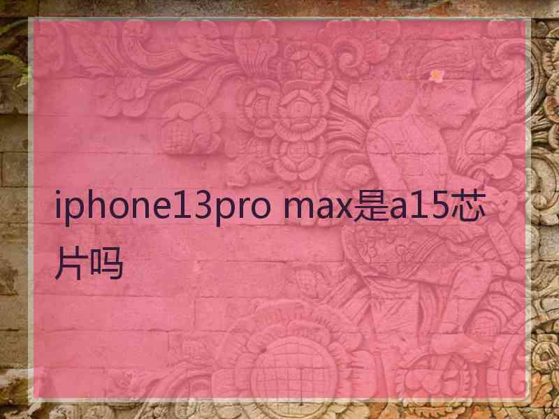 iphone13pro max是a15芯片吗
