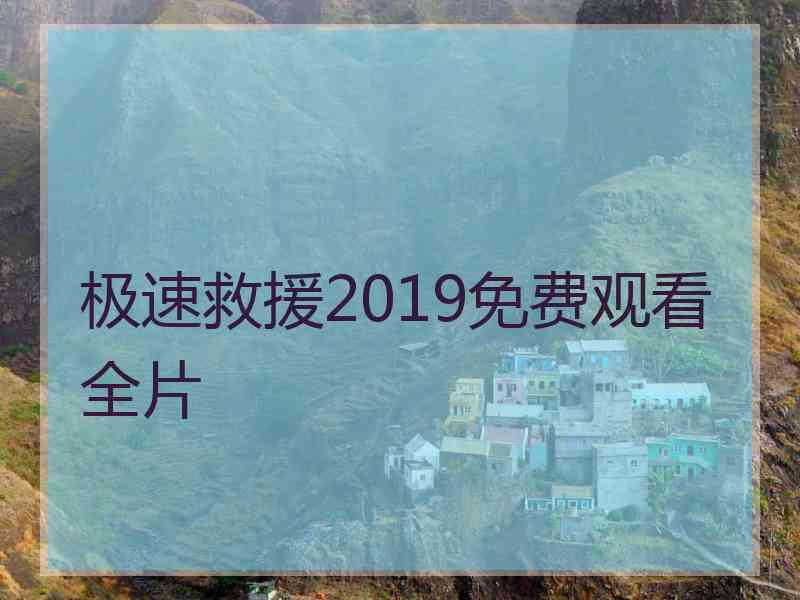 极速救援2019免费观看全片