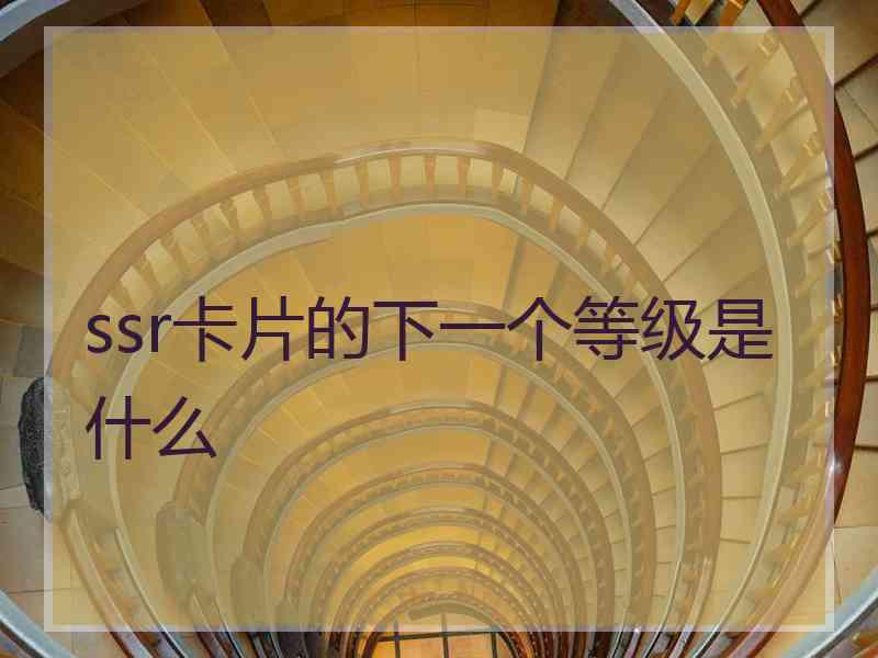 ssr卡片的下一个等级是什么