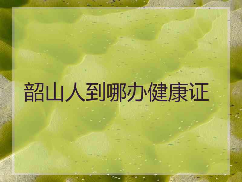 韶山人到哪办健康证