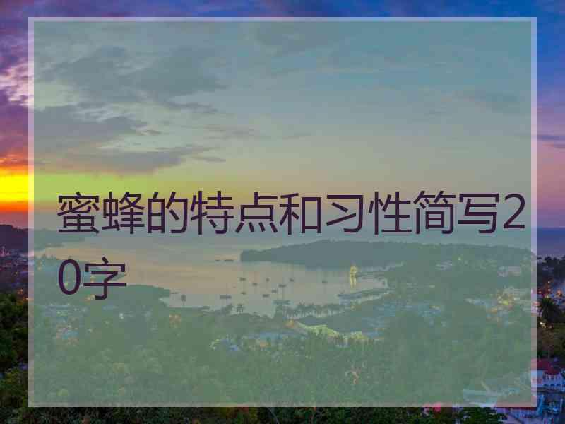 蜜蜂的特点和习性简写20字