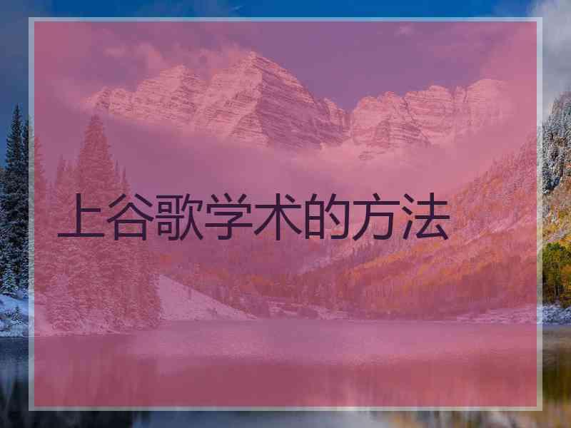 上谷歌学术的方法