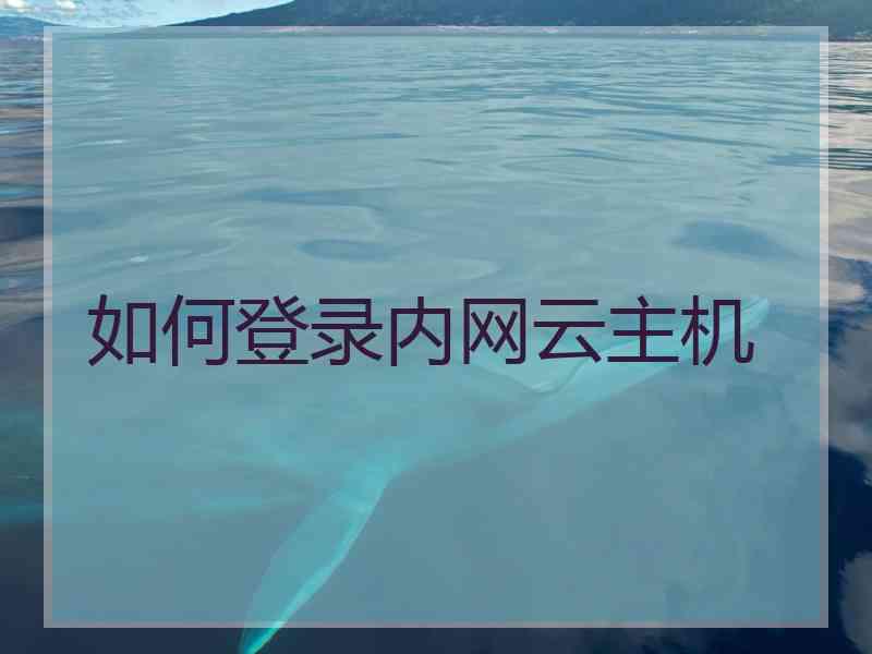 如何登录内网云主机