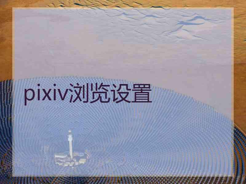 pixiv浏览设置