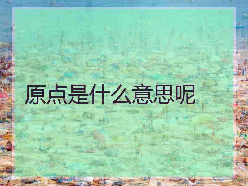 原点是什么意思呢