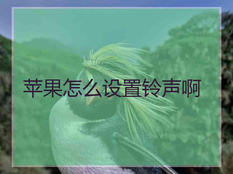 苹果怎么设置铃声啊