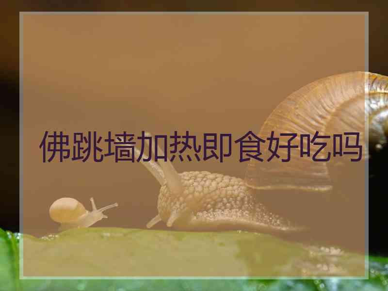 佛跳墙加热即食好吃吗