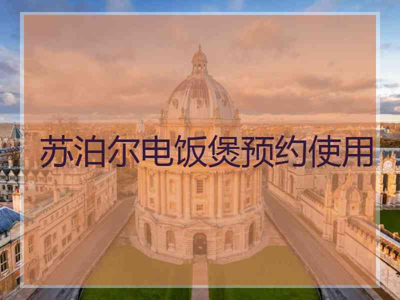 苏泊尔电饭煲预约使用