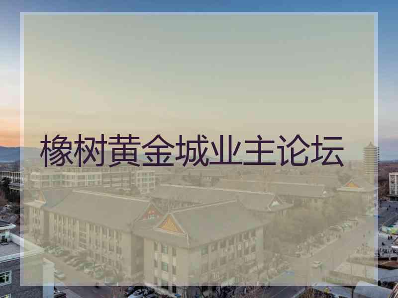 橡树黄金城业主论坛