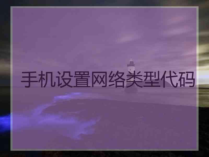 手机设置网络类型代码